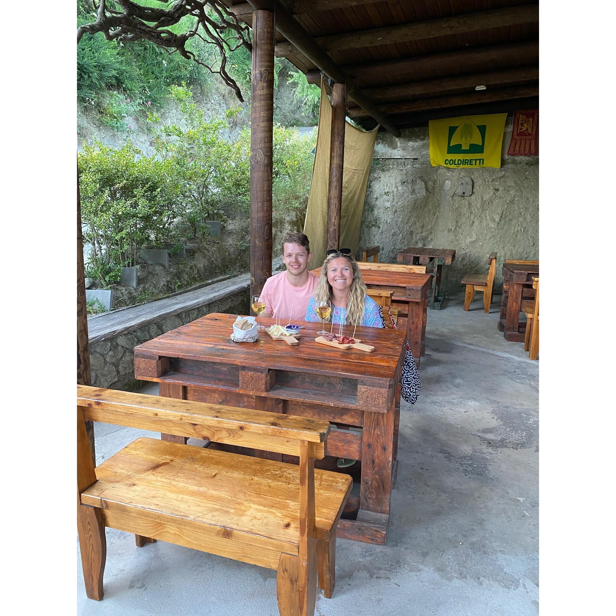Aperitivo in Ischia, Italy. It was a favorite spot during our trip because there were so many animals running around and, of course, the snacks were delicious.