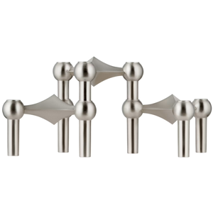 Nagel Candlestick 3 Pieces, Brushed Chrome
