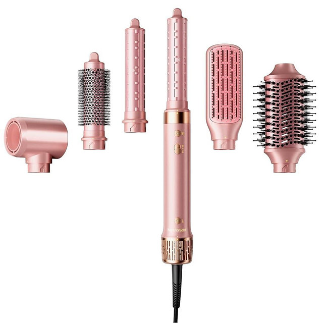 Mythsight StyleVibe 6-in-1 Air Styler, Hair Dryer & Blow Dryer Brush with Auto Wrap Curl L/R, Fast Drying, Smooth Blowouts, Root-Lift Volume, No Heat Damage Frizz-Free Thermal Brush with Travel Bag