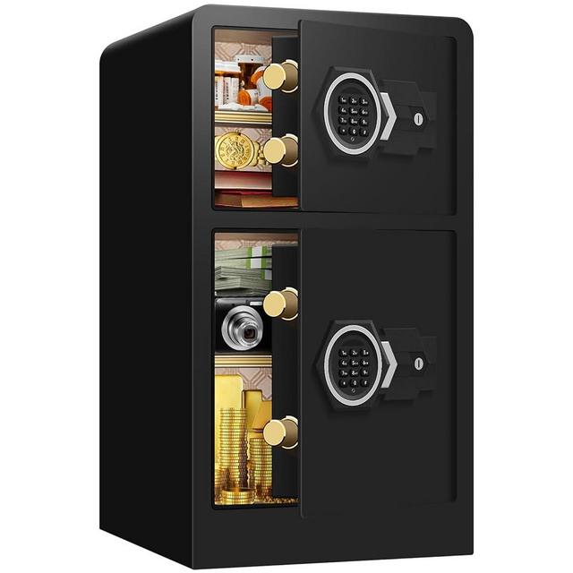 6.1 Cu ft Extra Large Home Safe Fireproof Waterproof, Anti-Theft Digital Home Security Safe Box With Hidden Compartment, Double Safes, Separate Lock Box and Led Light（31.1" x 17.0" x 15.9"）