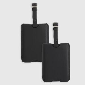 Nappa Leather Luggage Tag (2-Pack) - Black