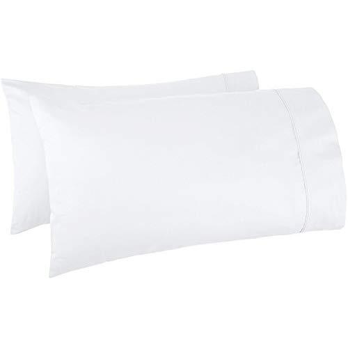 Thread Spread 100% Egyptian Cotton 1000 Thread Count Ultra Soft Pillow Case Set - Durable and Silky Soft (Queen Size Pillowcase) (White)