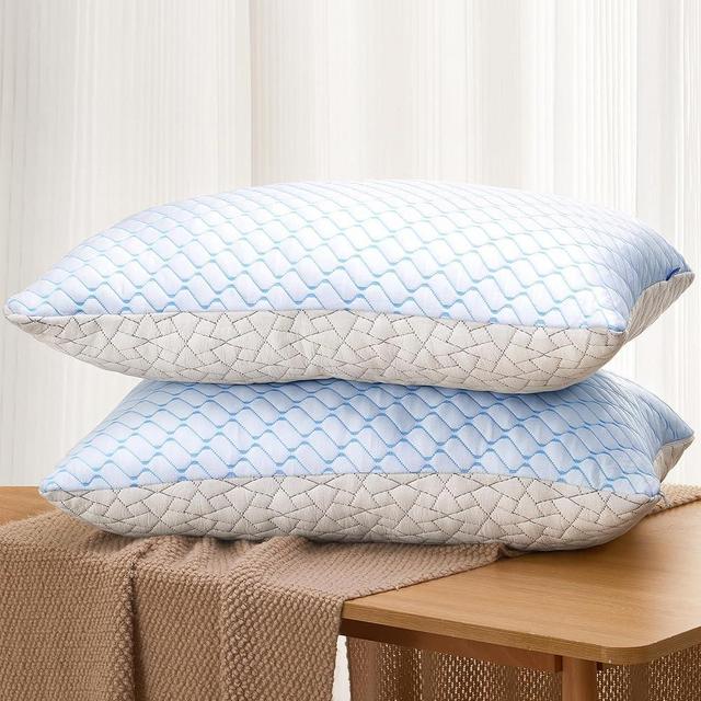 puredown King Size Pillows Set of 2, Shredded Memory Foam Pillows, Cooling Pillows King 2 Pack, Foam Pillow for Sleeping, Adjustable Firm Bed Pillow for Side, Back and Stomach Sleepers (King)
