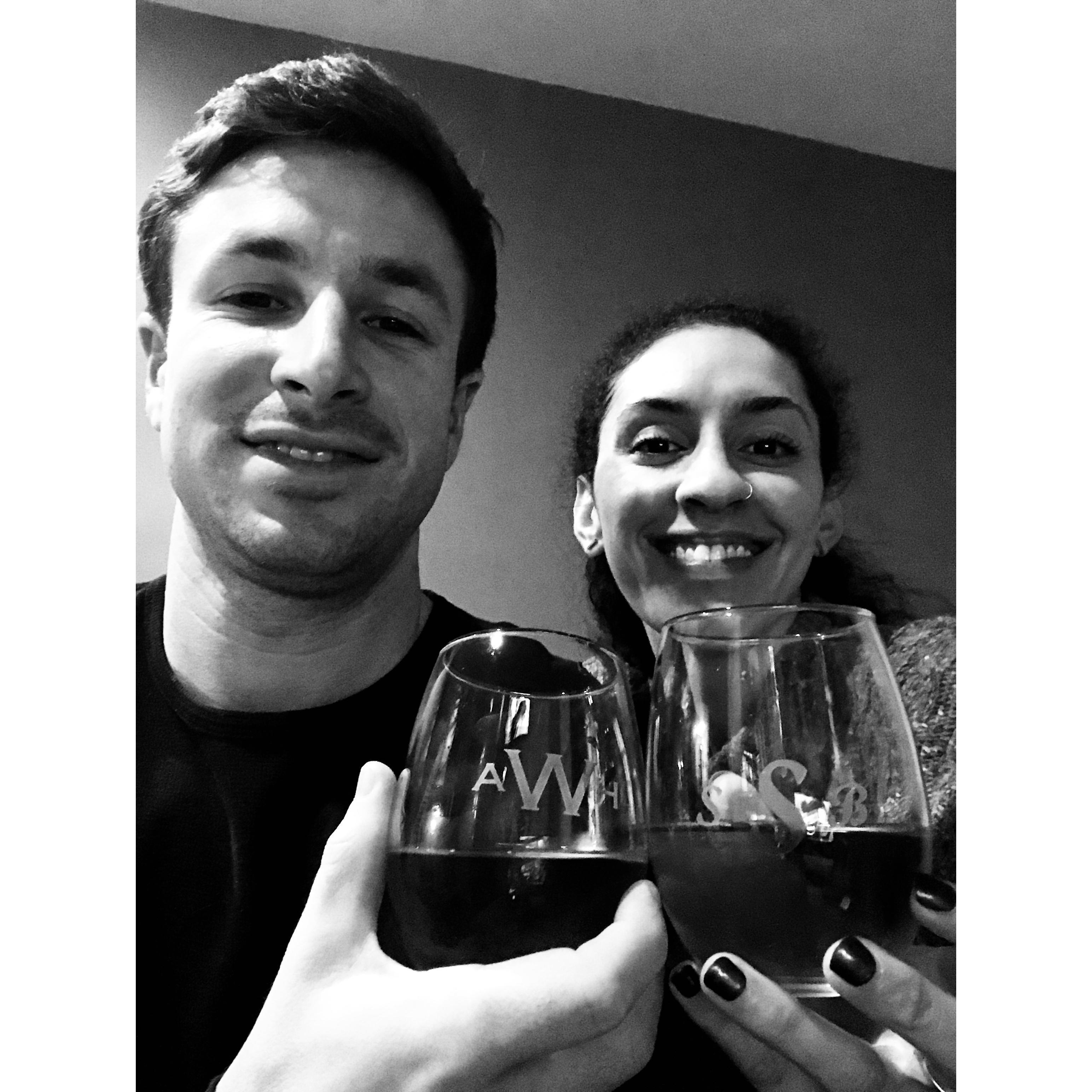 Mama Nan sent us personalized wine glasses <3