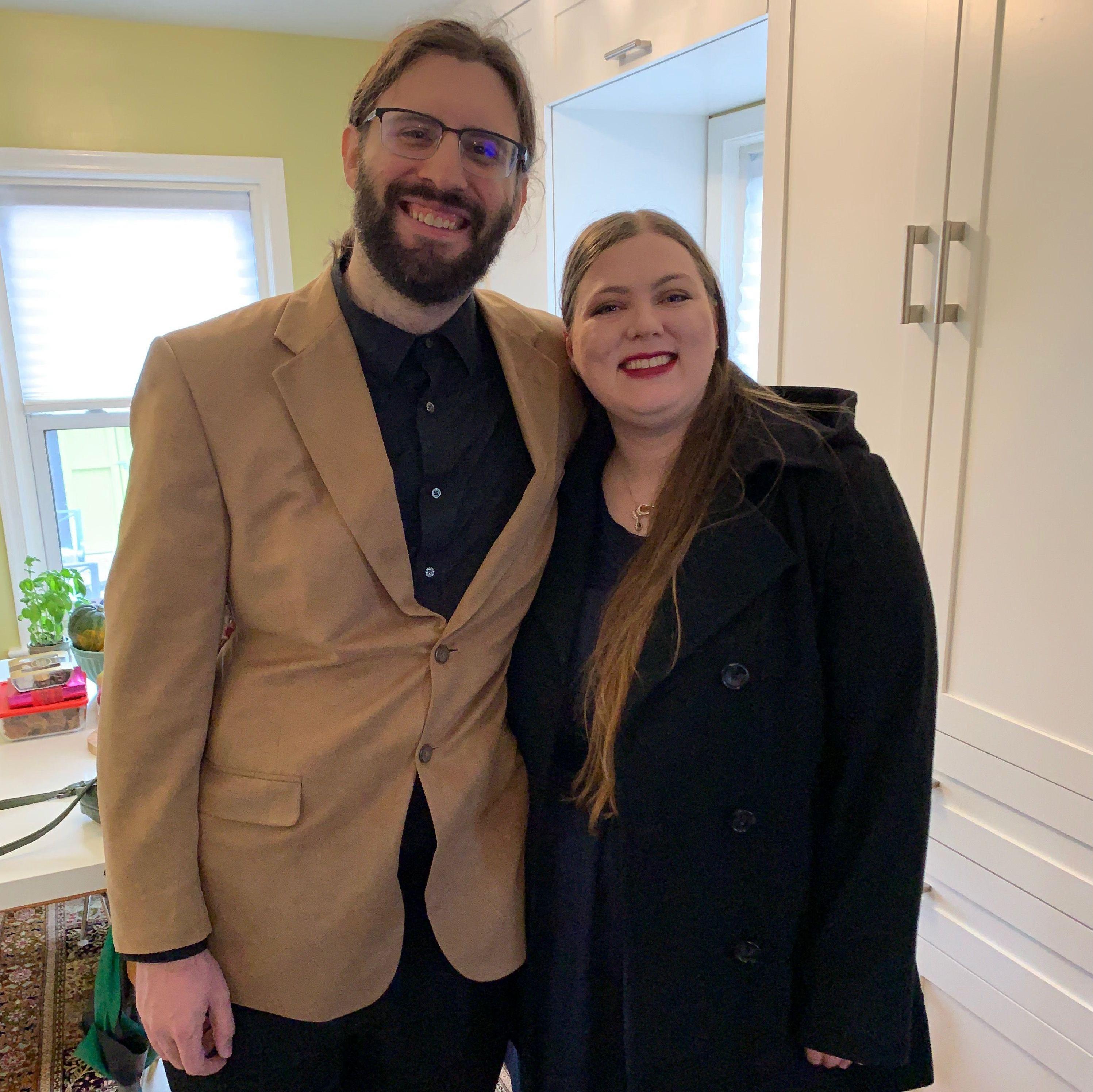 Newly engaged as you can tell by our happy smiles.