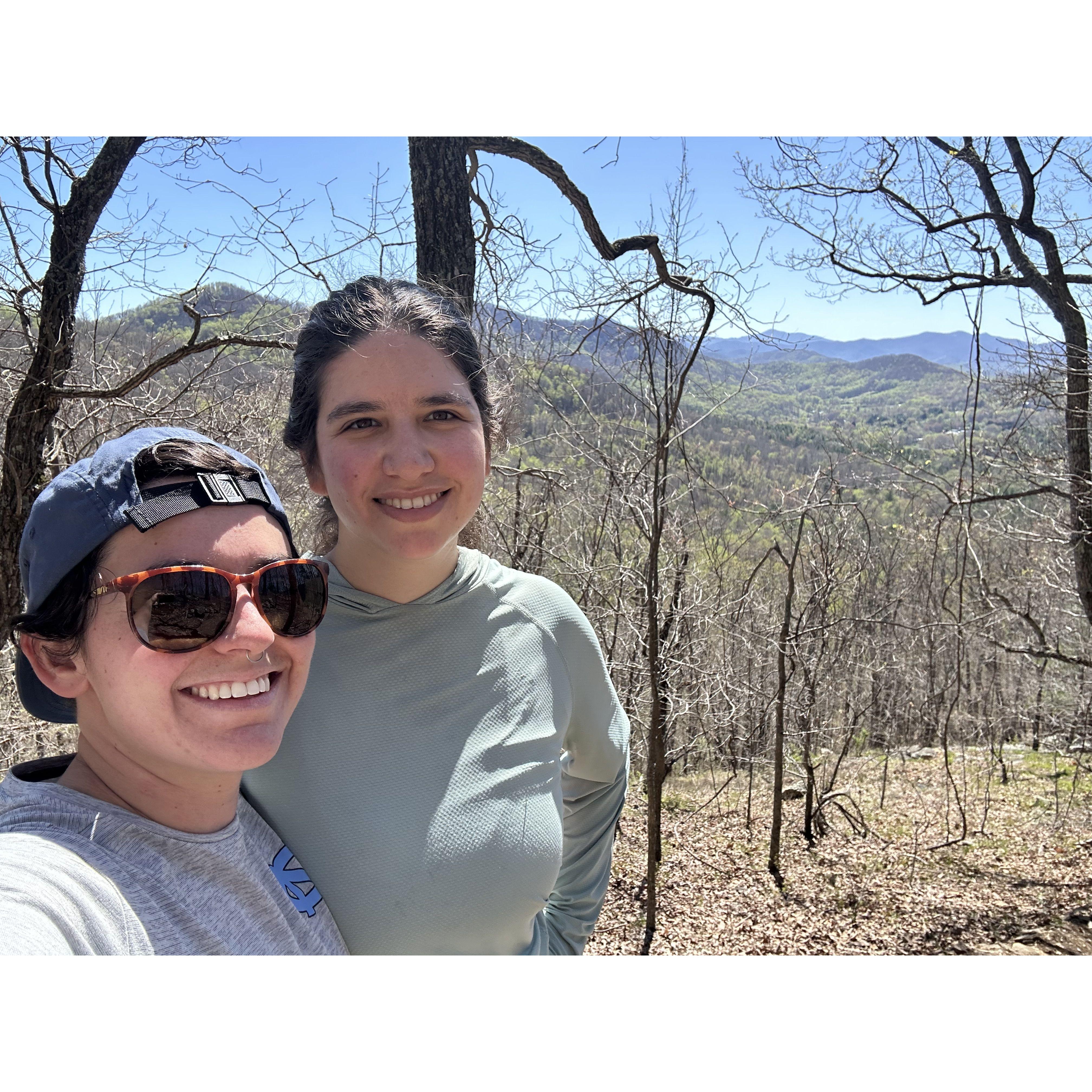 Hiking in the Blue Ridge Mountains after moving to Asheville, NC.