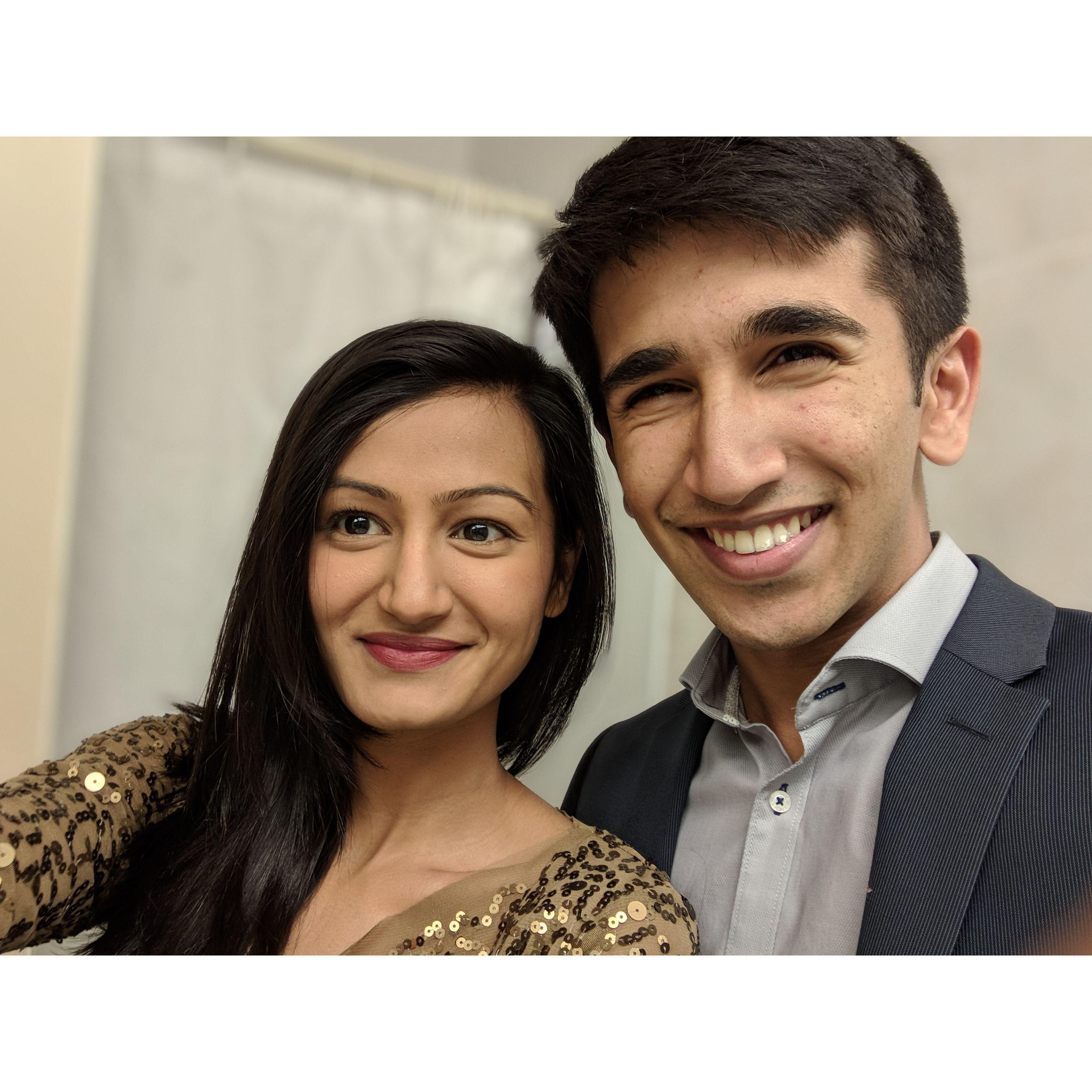 Being fancy at Shopify's Christmas party (before Jeet even started working there!!)