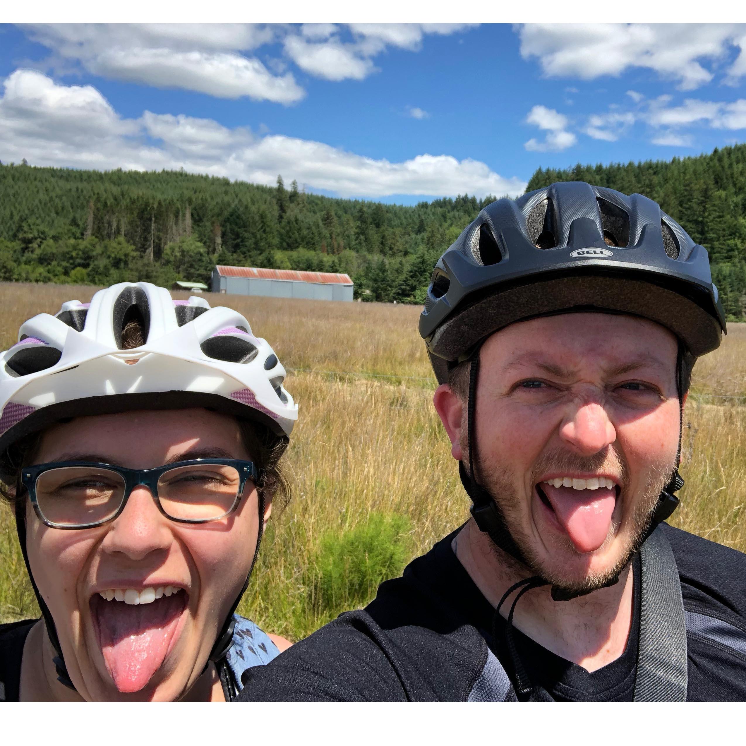 Bike riding on the Banks-Vernonia Trail