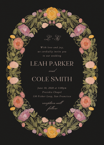 Isolde Portrait Foil | Deep Magenta | Zola Wedding Invitations