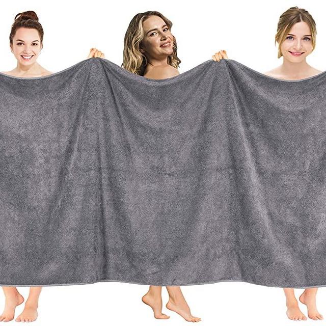 American Soft Linen 40x80 Inches Premium, Soft & Luxury 100% Ringspun Genuine Cotton 650 GSM Extra Large Jumbo Turkish Bath Towel for Maximum Softness & Absorbent [Worth $64.99] Rockridge Grey
