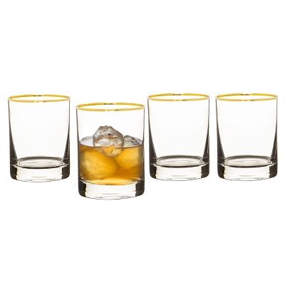 Cathy's Concepts Gold Rim Whiskey Glass 11oz - Set of 4