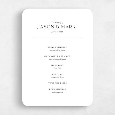 White Rounded Wedding Program - Corao