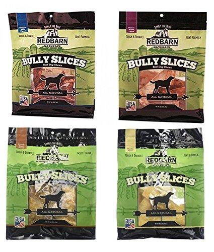 Redbarn Bully Slices for Dogs, Highly Palatable, Long-Lasting Natural Dental Treats with Functional Ingredients, 9 oz. (Pack of 4) - Variety Pack
