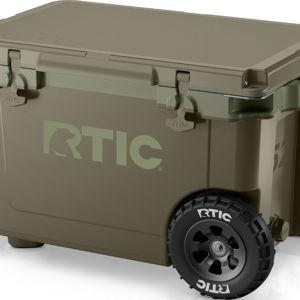 RTIC 52 Quart Ultra-Light Wheeled Hard Cooler Insulated Portable Ice Chest Box for Beach, Drink, Beverage, Camping, Picnic, Fishing, Boat, Barbecue, 30% Lighter Than Rotomolded Coolers
