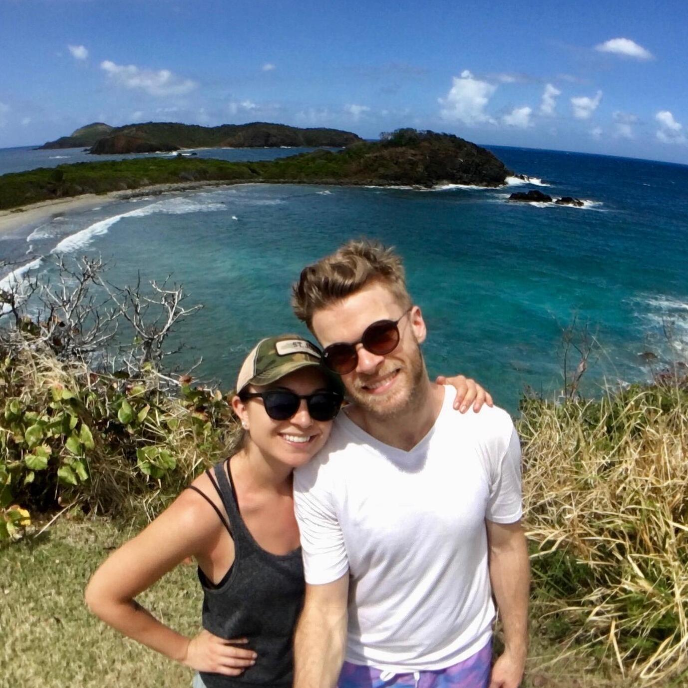 On our first vacation together. This was taken at Mermaid's Chair in St. Thomas, USVI!