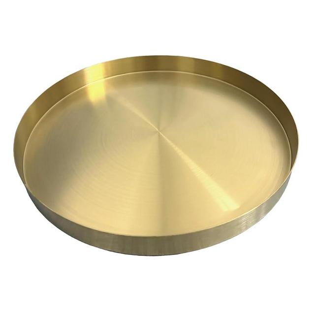 Gold Round Metal Candle Holder Tray, Decorative Serving Tray for Modern Farmhouse Home Decorations (Gold 11.8")