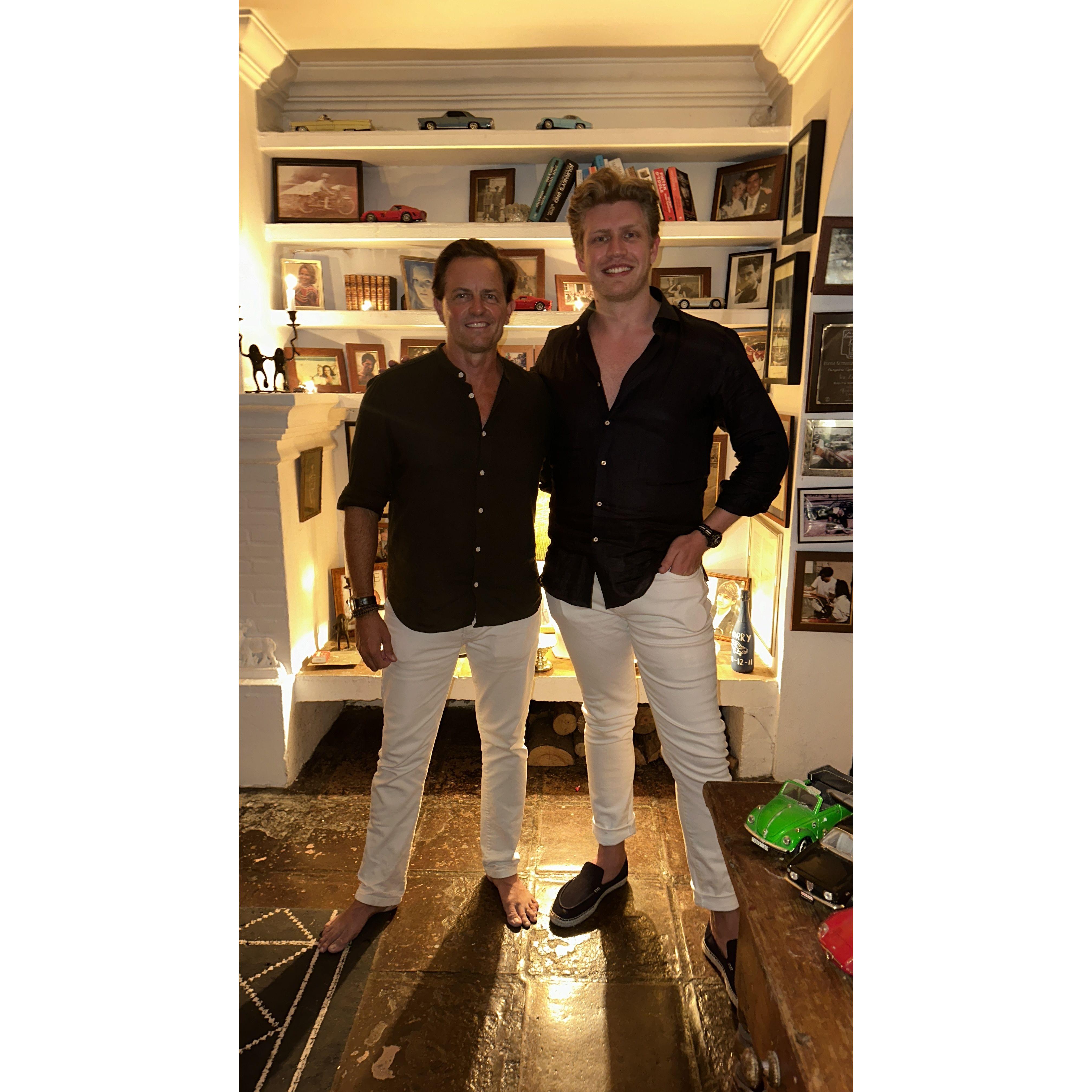 Serena's brother Marc and Liam in Spain last summer