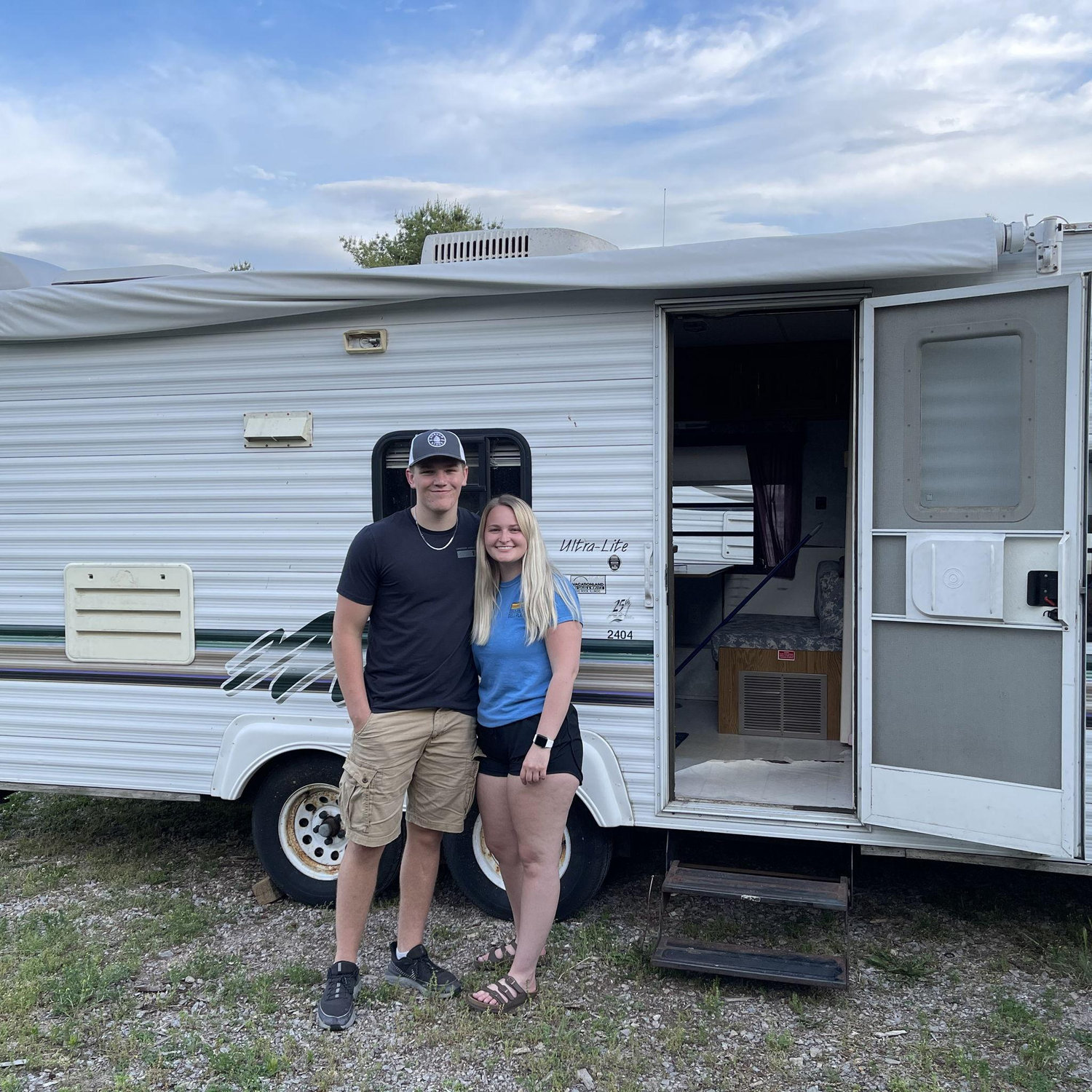 Our first camper together - we renovated it top to bottom in just a few weeks!