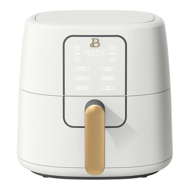 Beautiful 6 Qt Air Fryer with Touchscreen by Drew Barrymoree, TurboCrisp Technology, EverGood Ceramic Nonstick, 4 Functions (White)