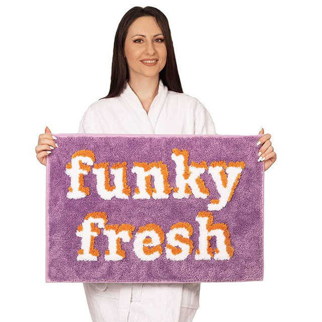 Funky Rug | Fun Bath mat Trendy Bath mat | Fun Bathroom Rugs | Fun Rug | Cute Small Rug | Retro Bath mat | Cute Bath Rug | Unique Shower mat | Funky Bath mat | Purple Bath Rug | Groovy Bath mat