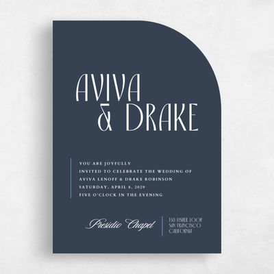Blue Wedding Invitation - Trogir Portrait