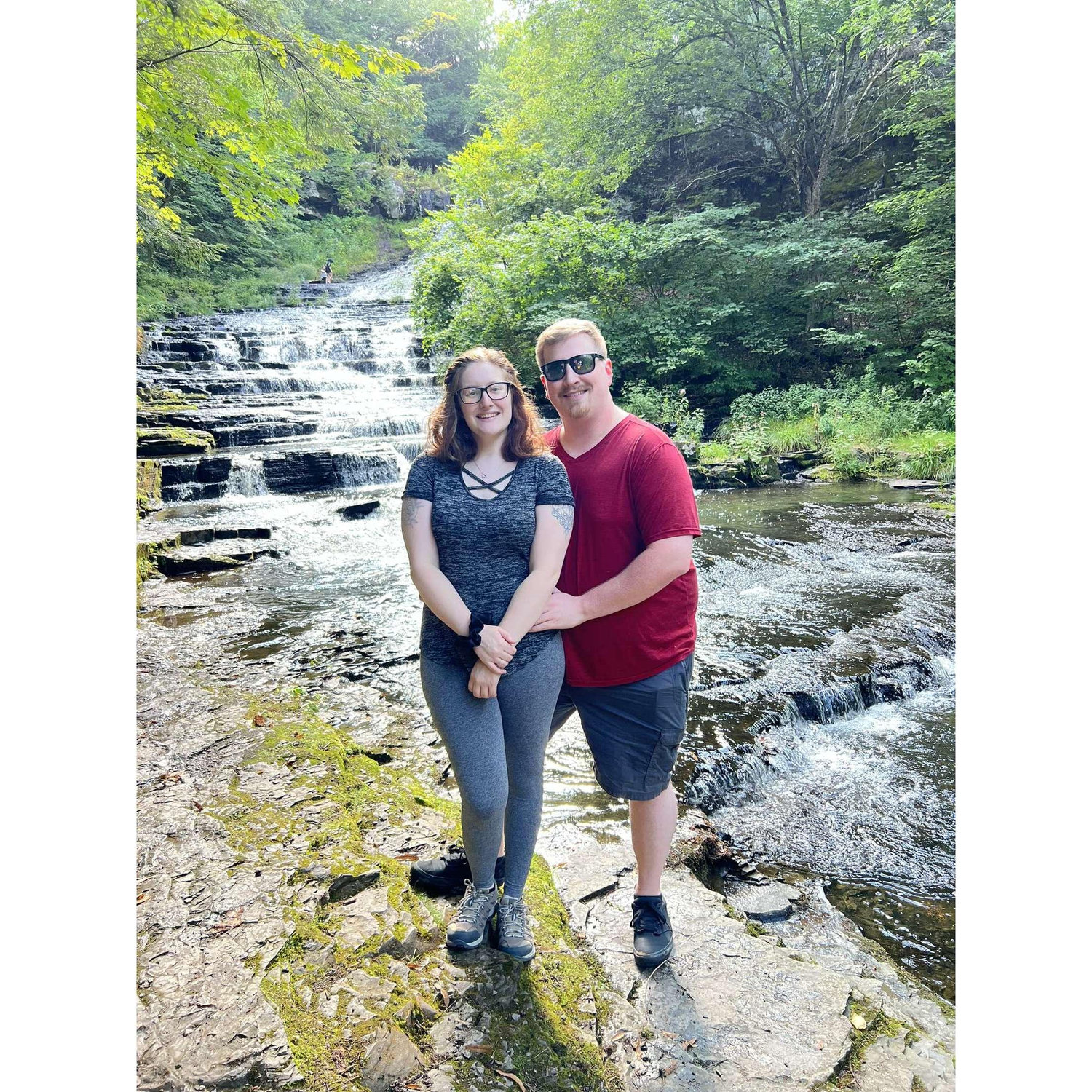 A picture in front of Rensselaerville Falls