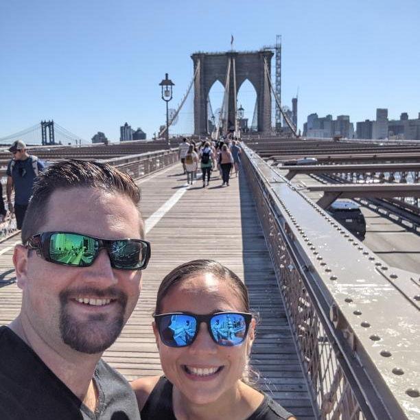 Brooklyn Bridge 2021. Fun fact: we both chickened out on saying "I love you" here.