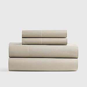 Organic Crisp Percale Sheet Set - King (Toffee)