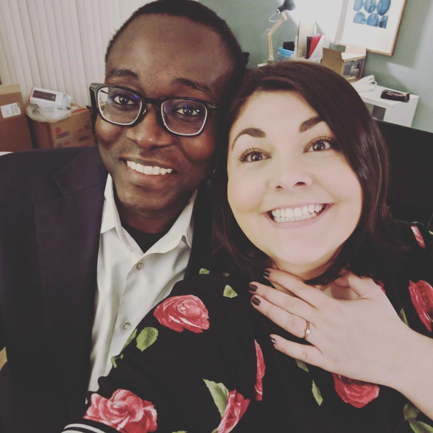 A few minutes after we got engaged!