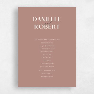 Café au Lait, Brown Wedding Program - Finneas