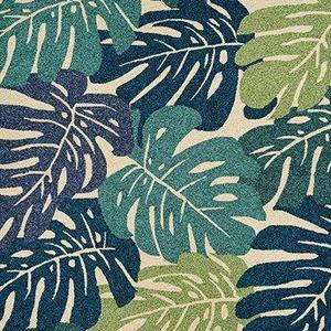 Couristan · Covington · Monstera · Cream, Blue (3534-1521) - 2' x 4' Rectangle