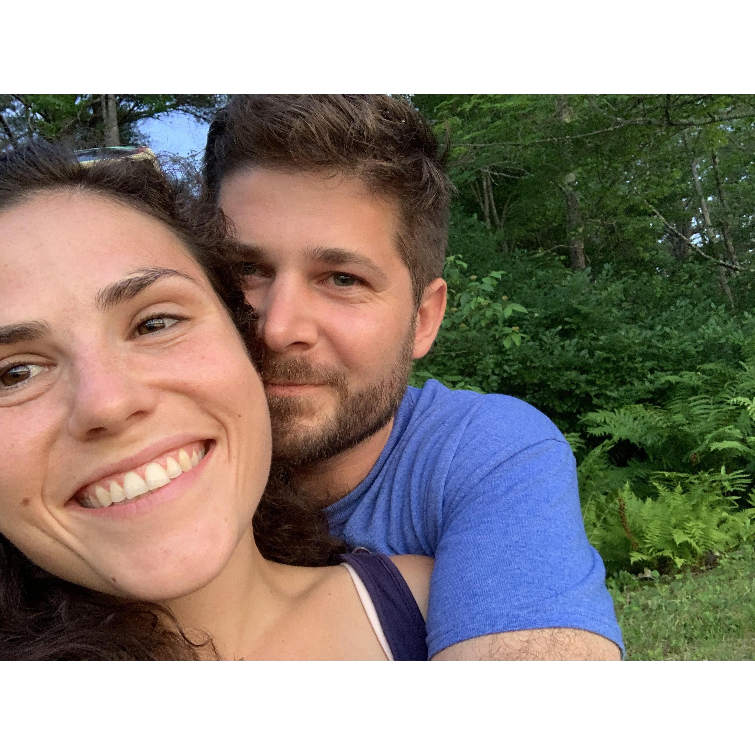 Summer we met, 2019. Lake Fairlee, VT, the point.