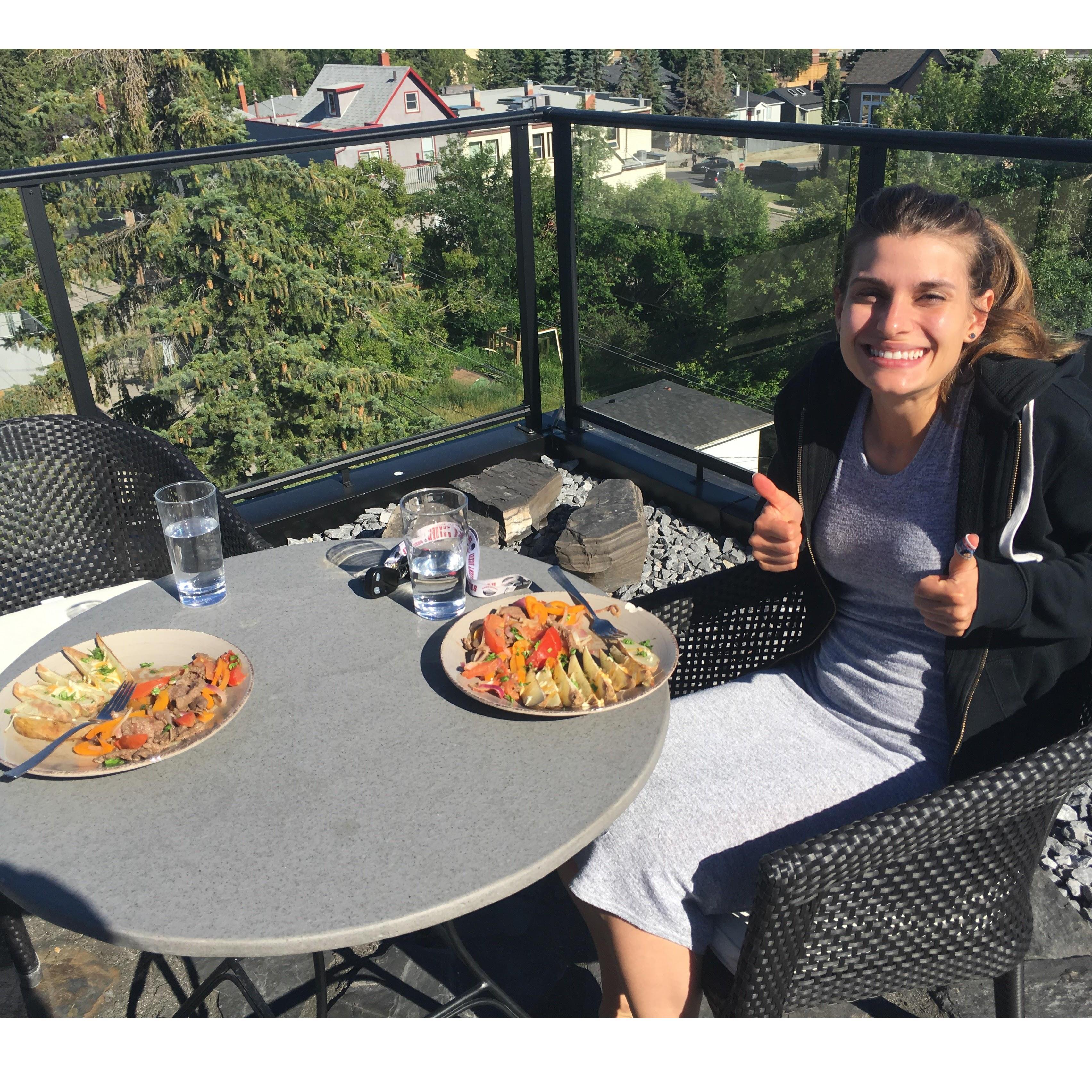 We spent many nights cooking our chef's plate deliveries and enjoying a rooftop dinner.