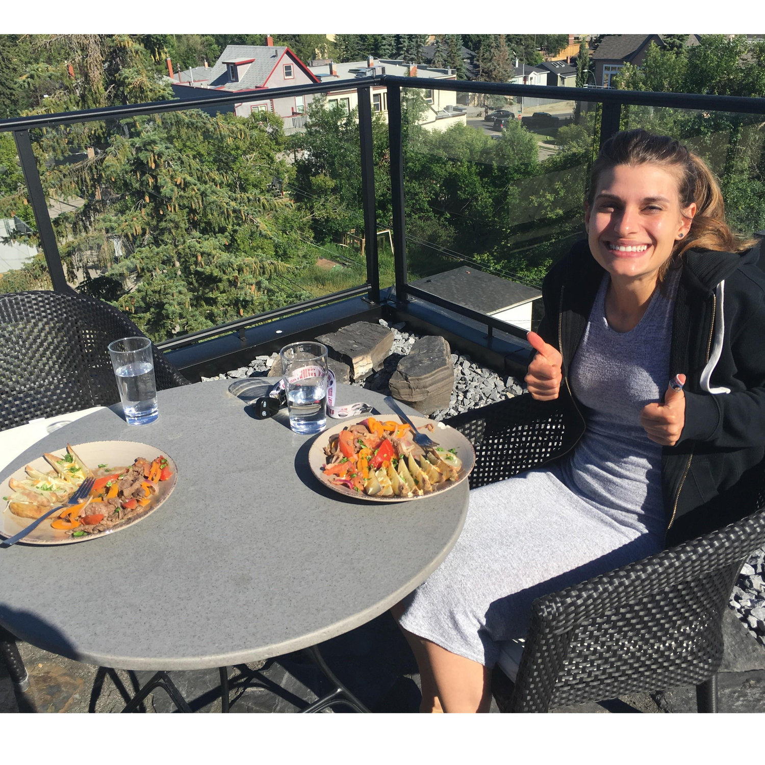 We spent many nights cooking our chef's plate deliveries and enjoying a rooftop dinner.