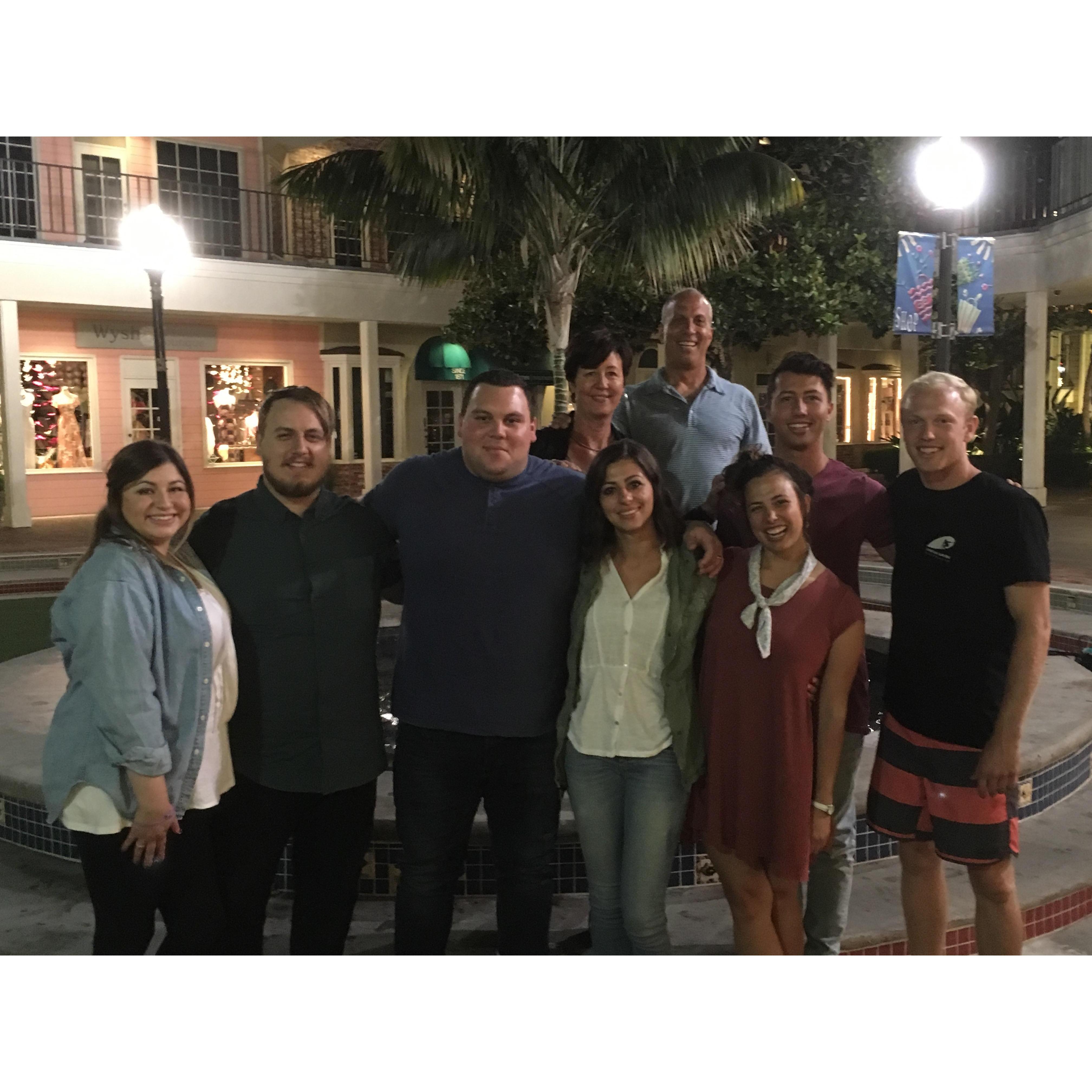 Skyler, Andrew, Luke, Danika, Mr. and Mrs. Norman, Wesley, Tori Andrew- a happy night with some of our dearest friends.