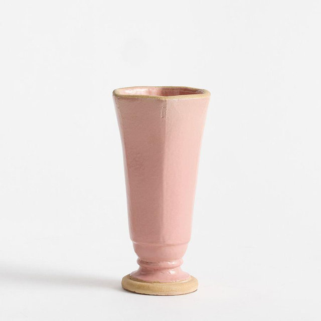 Ceramic Faceted Vase Small Pink