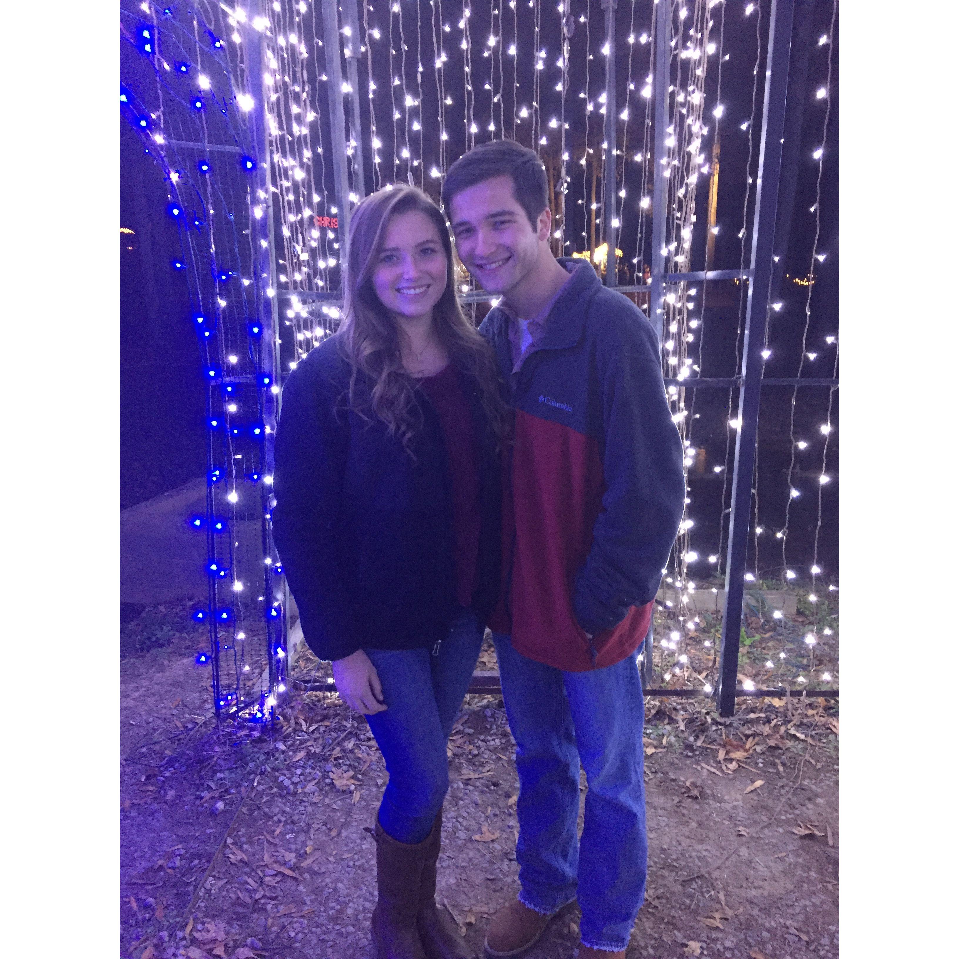 Our first photo together! We went to see Christmas Lights on our 3rd date!