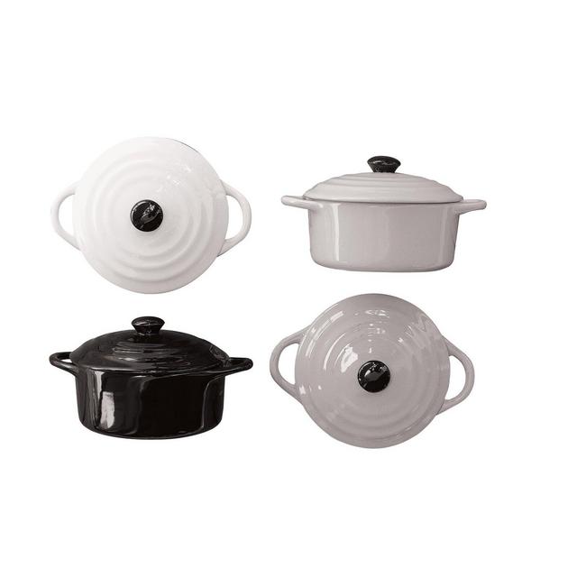 Pavonea 4 Piece Stoneware Mini Baker with Lid Set (Set of 4)