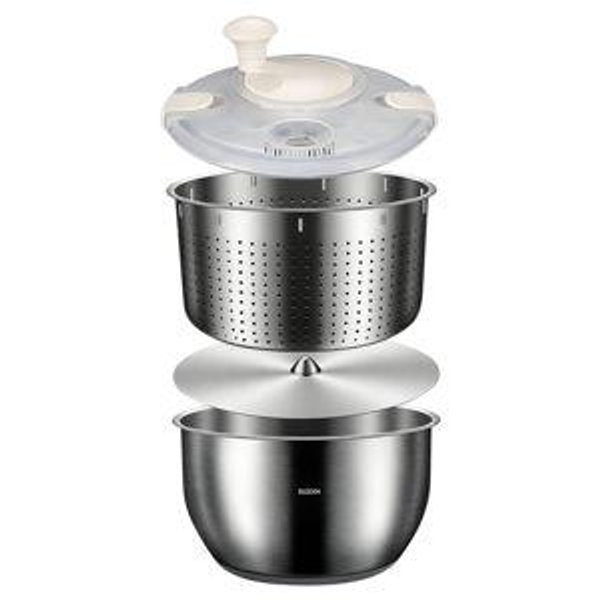 6L Large Capacity 304 Stainless Steel Salad Spinner