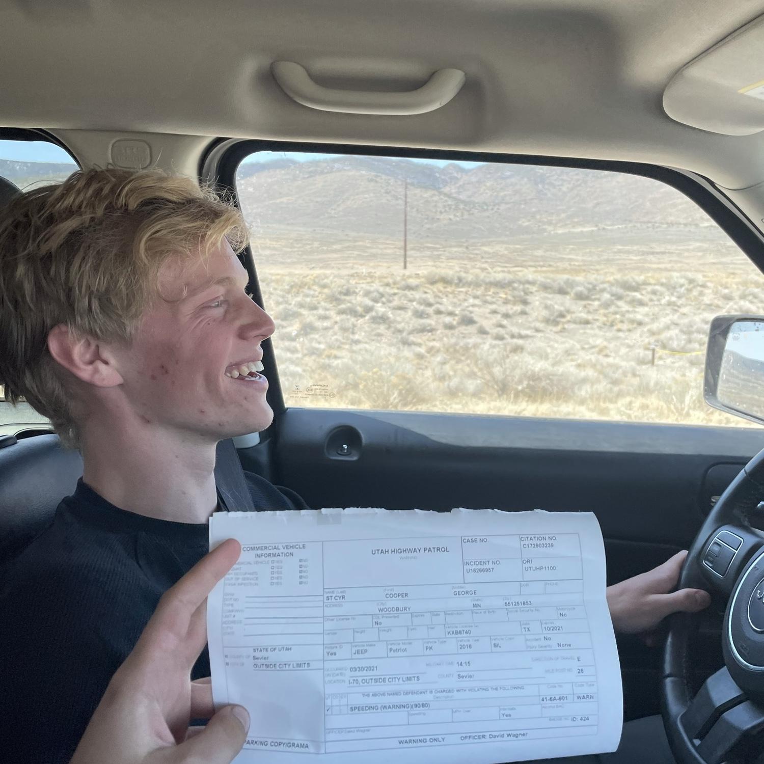 Cooper evaded a speeding ticket in Bryn’s car on the way home from a spring break trip! Then a handful of hours later we told each other we loved one another for the first time :)