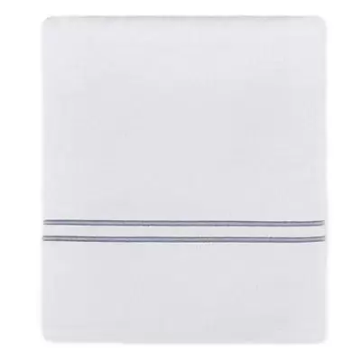Wamsutta® Classic Turkish Embroidered Bath Towel in White/Seafoam