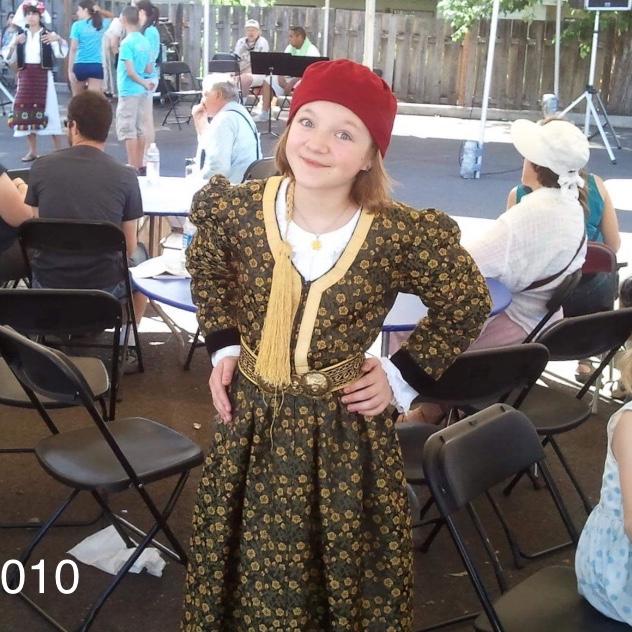 Zoie as a Greekfest dancer! Although she looks adorable, Zoie is an infamously bad dancer in any genre.... ask around and you'll hear some stories.