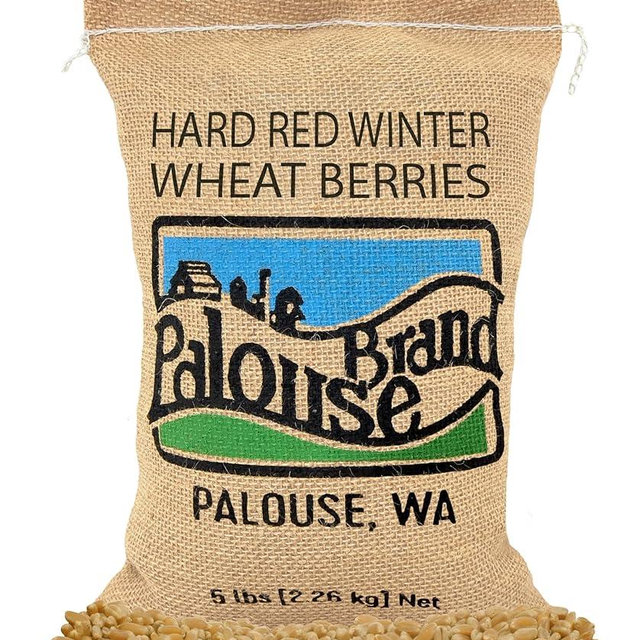Certified Glyphosate Residue Free Hard Red Winter Wheat Berries | 5 LBS | Family Farmed in Washington State | Non-GMO Project Verified | 100% Non-Irradiated | Certified Kosher Parve | Field Traced | Burlap Bag
