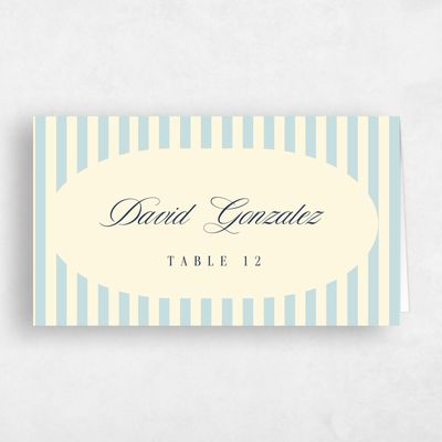 Cream, Yellow Wedding Place Card - Madison