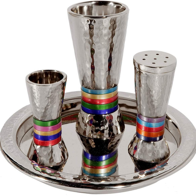 Multicolored Hammered Havdalah Set by Yair Emanuel