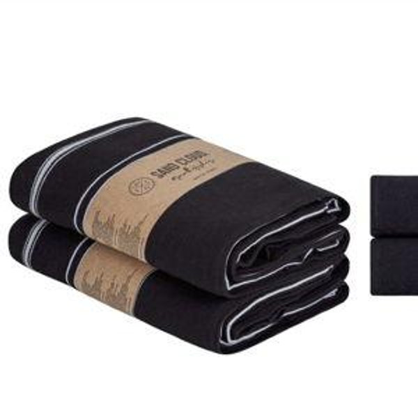 Classic Fringeless XL Bath Bundle - Black - 2 Pack | Sand Cloud