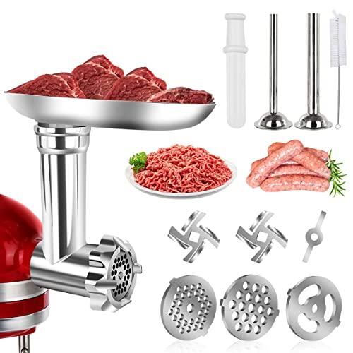 ZISION Metal Meat Food Grinder Attachment for KitchenAid Stand Mixers Compatible with All KitchenAid Stand Mixer