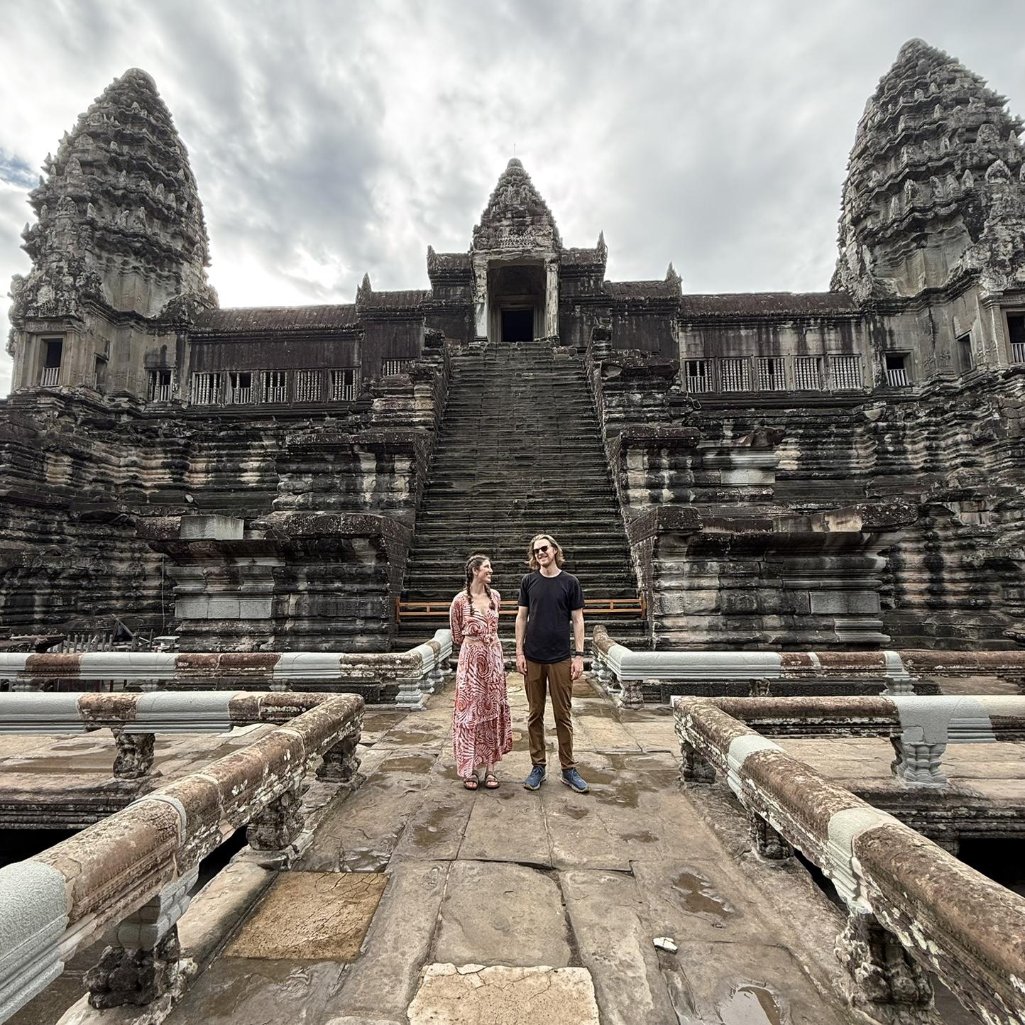 Angkor Wat in Cambodia where our guide insisting on doing an engagement shoot prior to our engagement