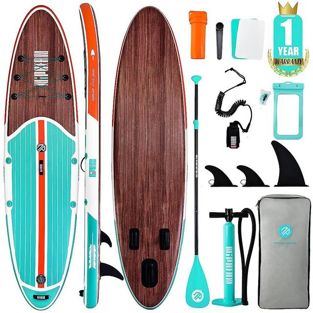 Niphean Inflatable Stand Up Paddle Board with SUP Accessories, 5mm Double Anti-Slip EVA Deck, 10’6’’ Inflatable Paddle Boards for Adults & Youth of All Skill Levels