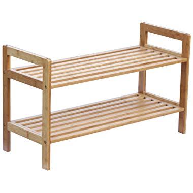 Oceanstar 2-Tier Bamboo Stackable Shoe Rack